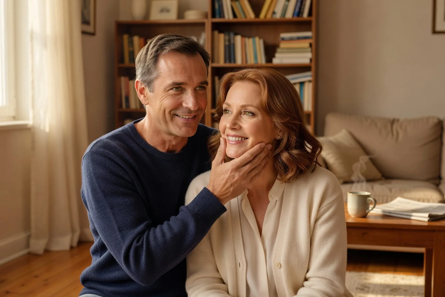 Couple de 40-50 ans, complicité et désir retrouvé