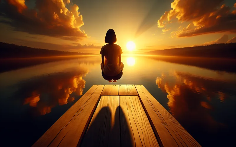 Personne sur un tremplin au lever du soleil, nouvelles opportunités